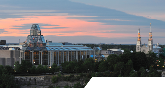 National Gallery of Canada against a dusk sky